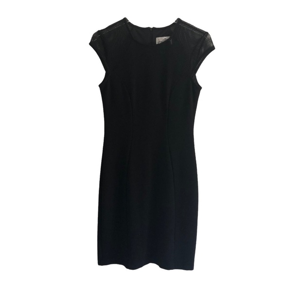 Joseph Ribkoff Body Con Mesh Sleeves Dress 6 - Picture 2 of 11